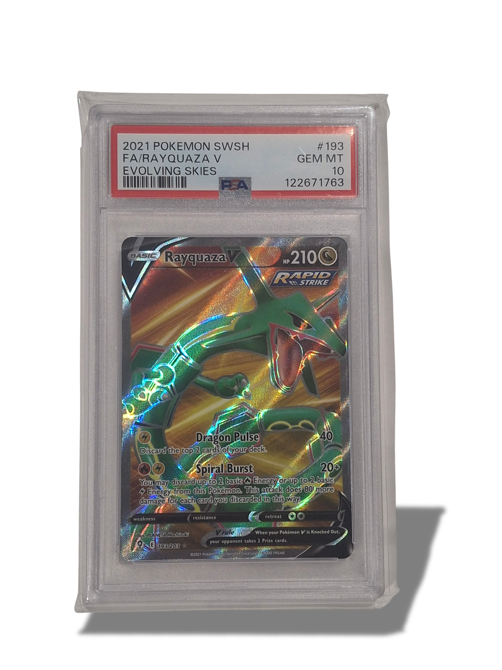 Pokemon TCG Rayquaza V 193/203 PSA 10 front