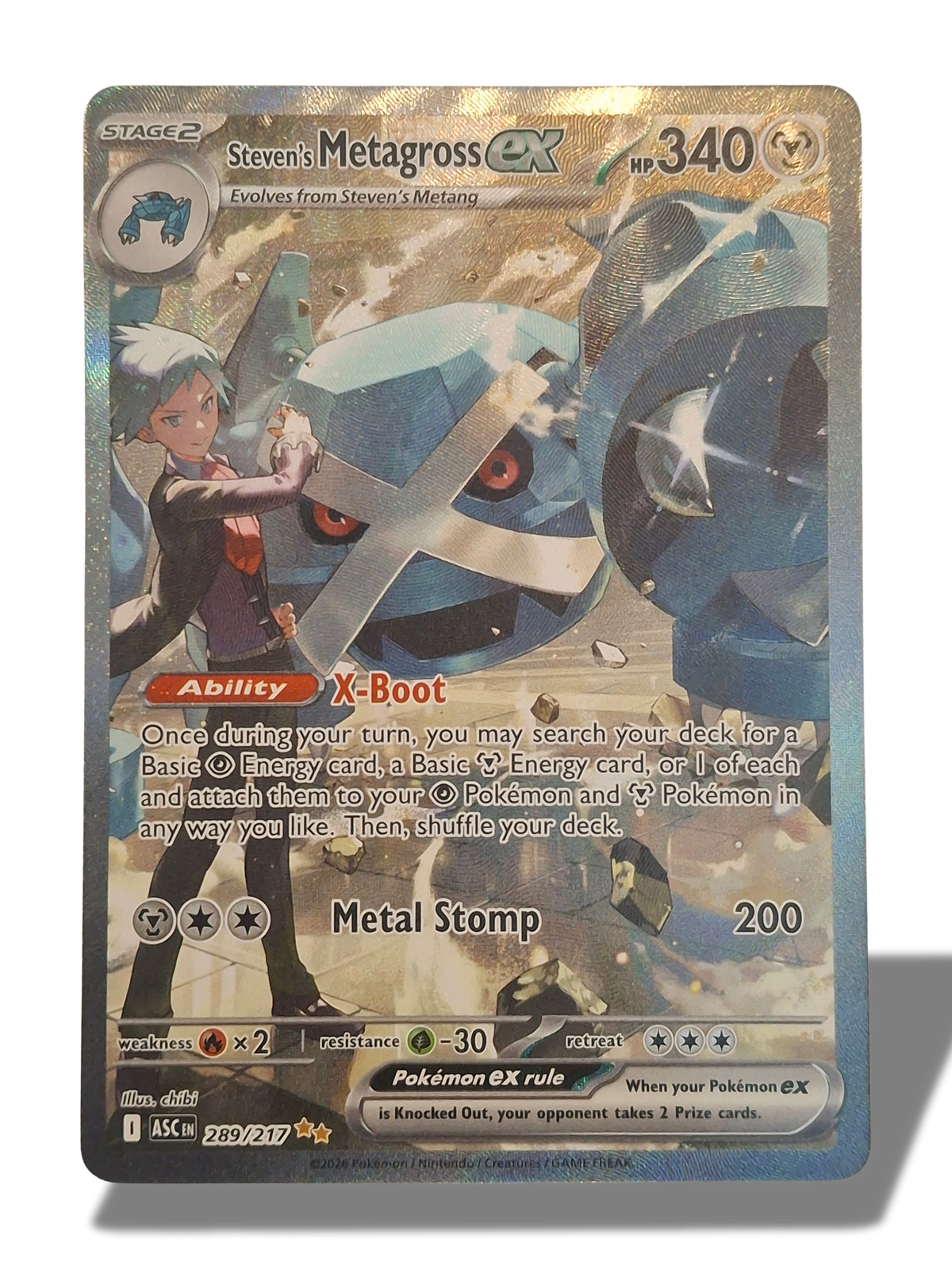 Pokémon TCG Steven's Metagross EX SIR 289/217
